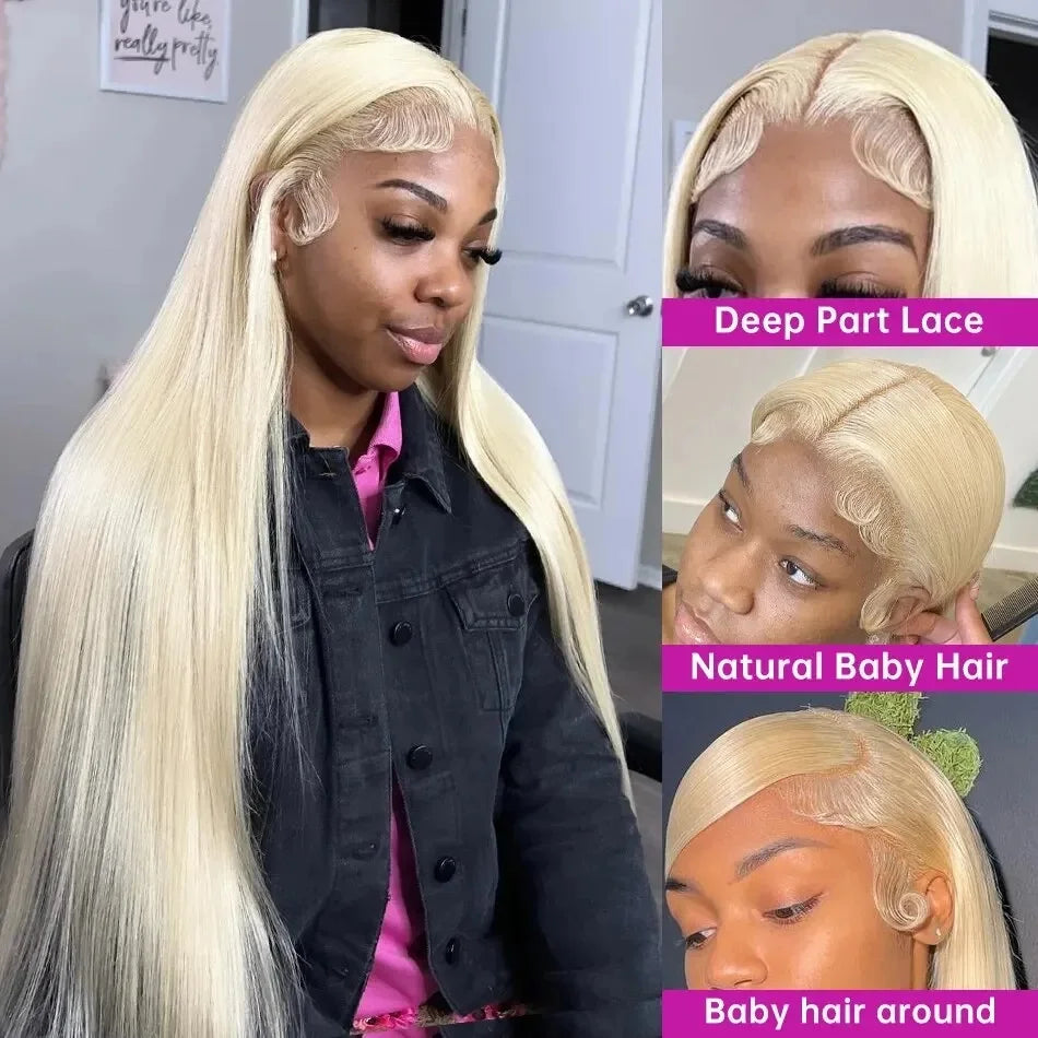 613 Hd Lace Frontal Wig 13x6 Straight Human Hair 30 Inch Blonde 13x4 Lace Front Wig Brazilian Colored Wigs Women Choice On Sale