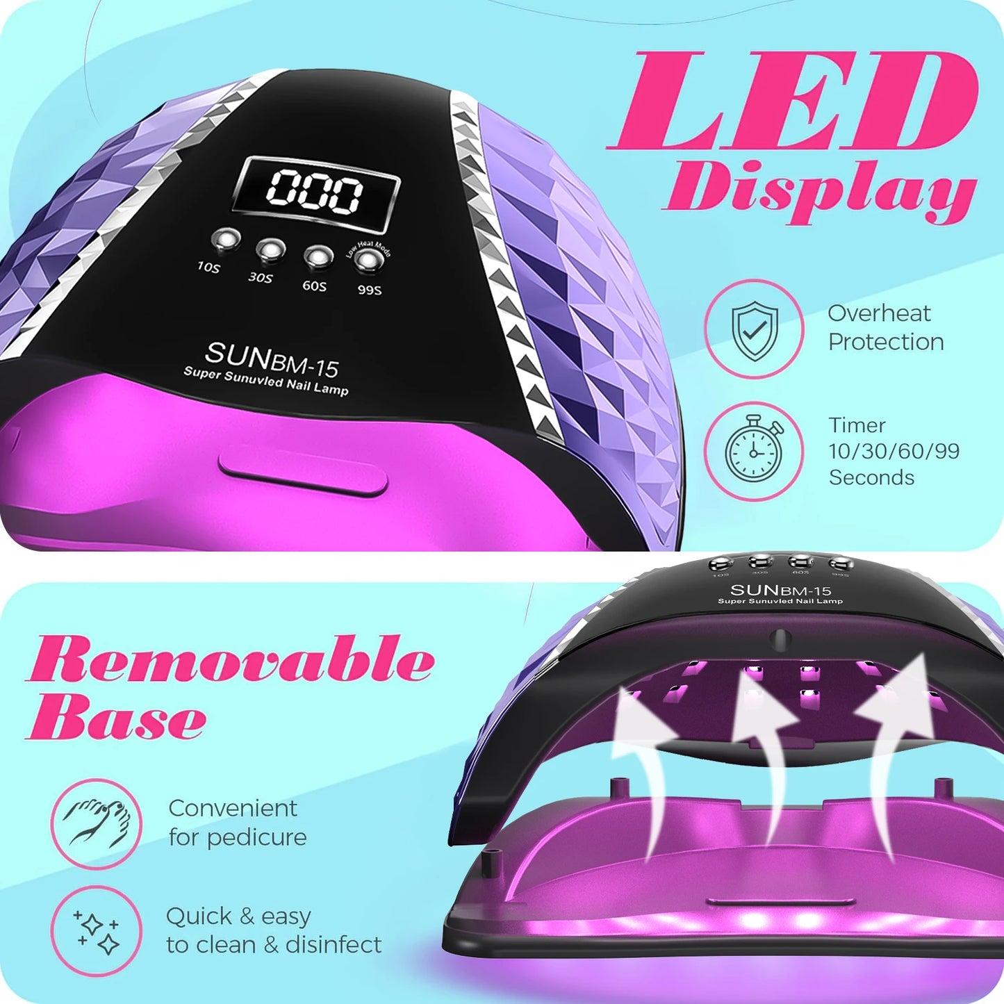 DianaBeauty UV LED Nail Lamp 66LEDs Nail Dryer with Auto Motion Sensor Professional UV Light Cabin for Nail Polish Manicure Lamp